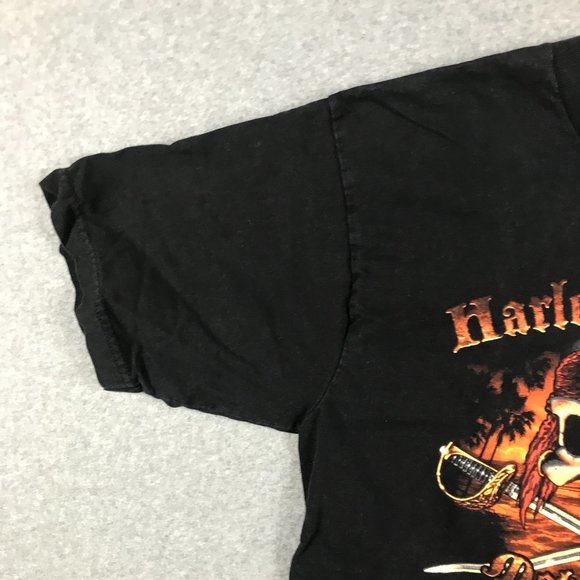 Harley Davidson T Shirt Mens M L Black Pirate Skull California Motorcycle - Picture 3 of 10